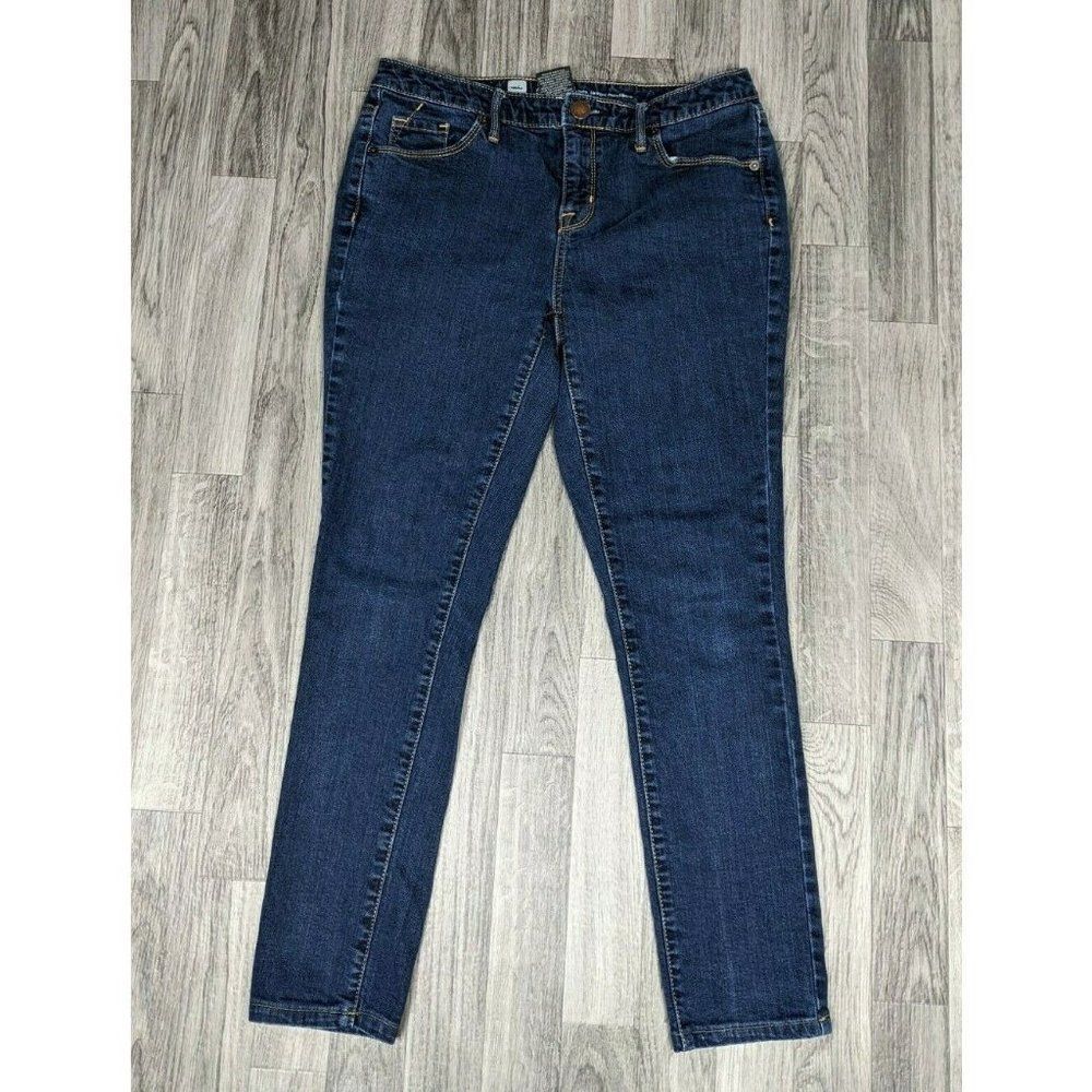 Mossimo Womens Size 4 R Curvy Skinny Cropped Dark Wash Denim Blue Jeans